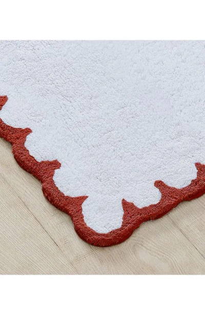 Peri Home Scallop Cotton Bath Rug, 30" X 20" In White