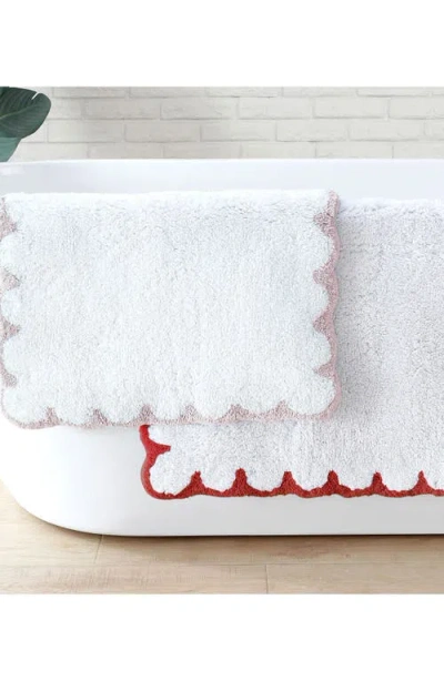 Peri Home Scallop Cotton Bath Rug, 30" X 20" In White