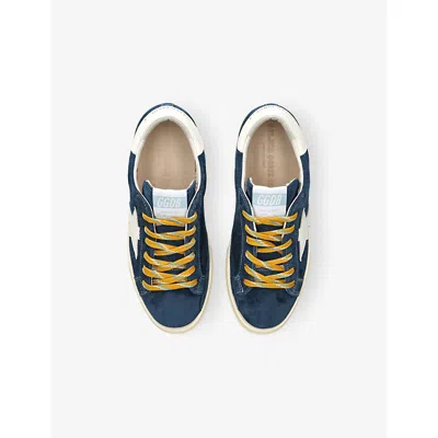 Golden Goose May Suede Sneakers With White Leather Star And Heel Tab In Blue
