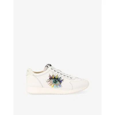 Kurt Geiger Leather Islington Eye Low-top Sneakers In Yellow
