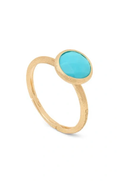 Marco Bicego 18k Yellow Gold Jaipur Color Small Turquoise Bezel Ring In Gold