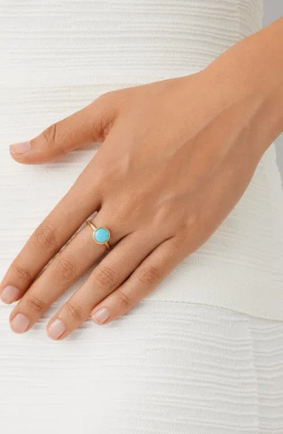 Marco Bicego 18k Yellow Gold Jaipur Color Small Turquoise Bezel Ring In Gold