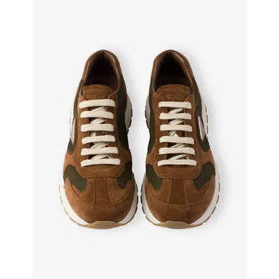 Prada Prax Suede And Re-nylon Sneakers In Brown