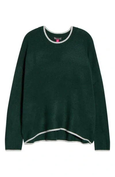 Vince Camuto Tipped Crewneck Sweater In Green