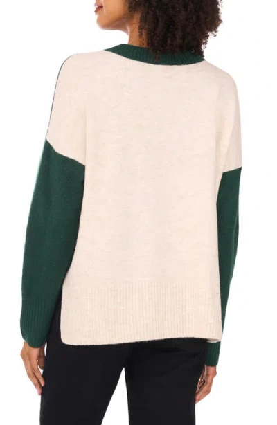 Vince Camuto Women's Colorblocked Drop-shoulder Sweater In Green