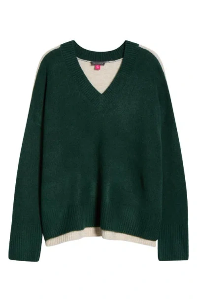 Vince Camuto Women's Colorblocked Drop-shoulder Sweater In Green
