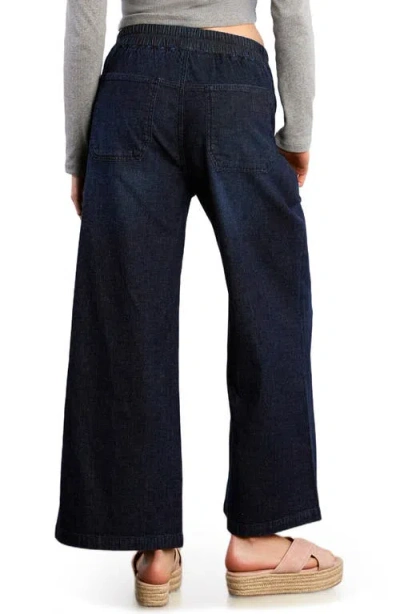 Hint Of Blu Wide Leg Drawstring Jeans In Blue