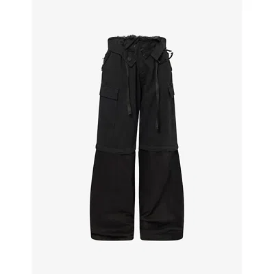 Ottolinger Womens Black Wash Baggy Wide-leg Denim Trousers In Black
