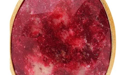 Marco Bicego Lunaria Charoite & Thulite Drop Earrings In Red