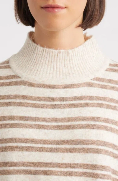 Hatley Double Stripe Mock Neck Sweater In Neutral