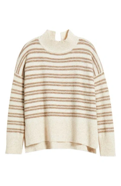 Hatley Double Stripe Mock Neck Sweater In Neutral