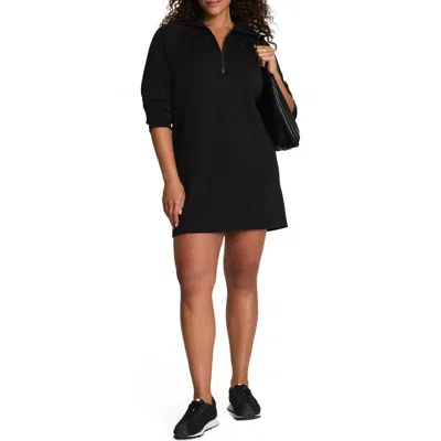 Spanx Airessentials Half Zip Dress In Black