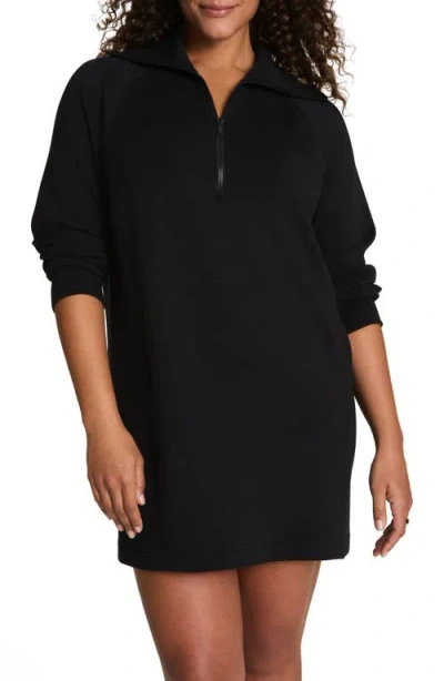 Spanx Airessentials Half Zip Dress In Black