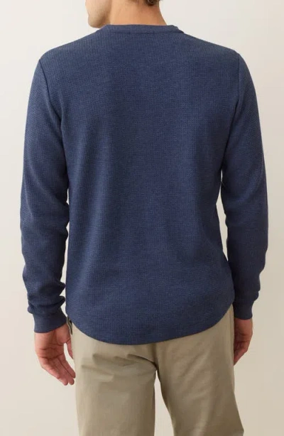 Marine Layer Long Sleeve Waffle Henley In Blue