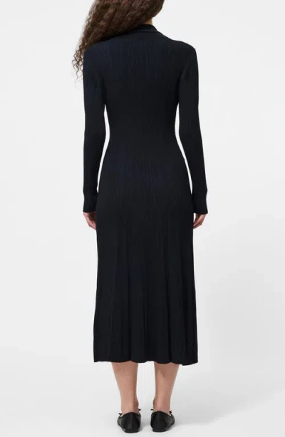 French Connection Long Sleeve Rib Knit Maxi Dress In Black