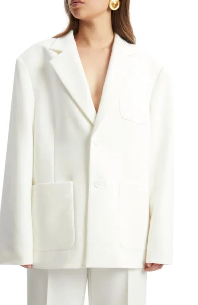 Bardot Halia Oversize Blazer In White