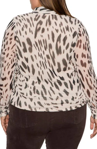 Sanctuary Fitted Mesh Button-up Shirt In Multi