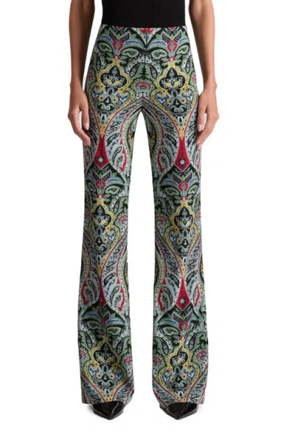 Alice And Olivia Teeny Fit Flare Bootcut Pants In Multi