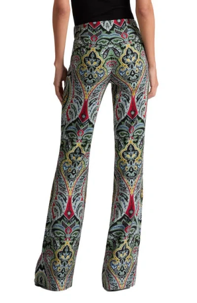 Alice And Olivia Teeny Fit Flare Bootcut Pants In Multi