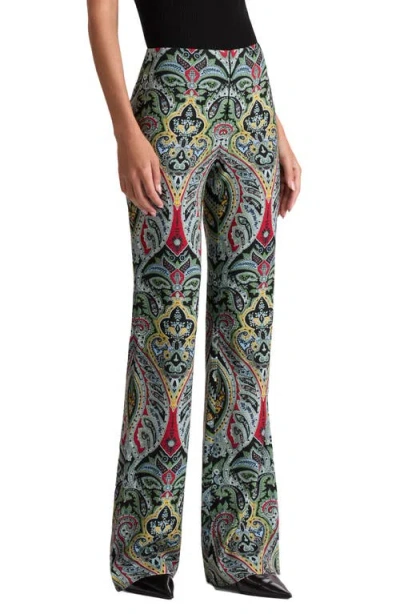 Alice And Olivia Teeny Fit Flare Bootcut Pants In Multi