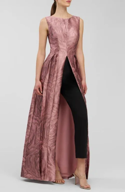 Kay Unger Hazel Metallic Sleeveless Maxi Jumpsuit In Multi