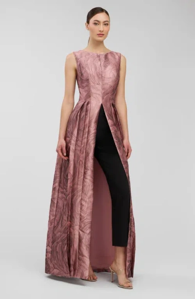 Kay Unger Hazel Metallic Sleeveless Maxi Jumpsuit In Multi