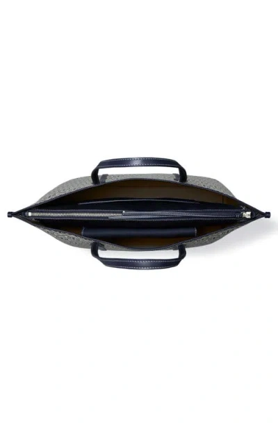 Tory Burch Perry T Monogram Jacquard Triple Compartment Tote In Blue