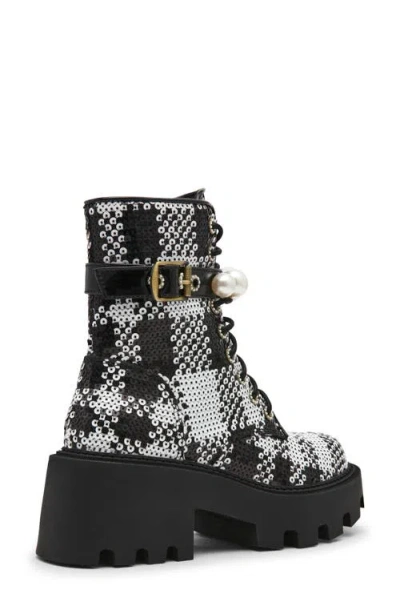 Betsey Johnson Women's Jonnie Embellished Combat Booties In Black