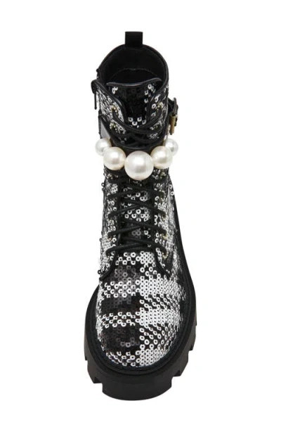 Betsey Johnson Women's Jonnie Embellished Combat Booties In Black