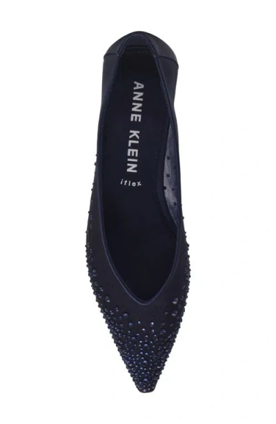 Anne Klein Women's Carisle-c Embellished Pointed Toe Flats In Blue