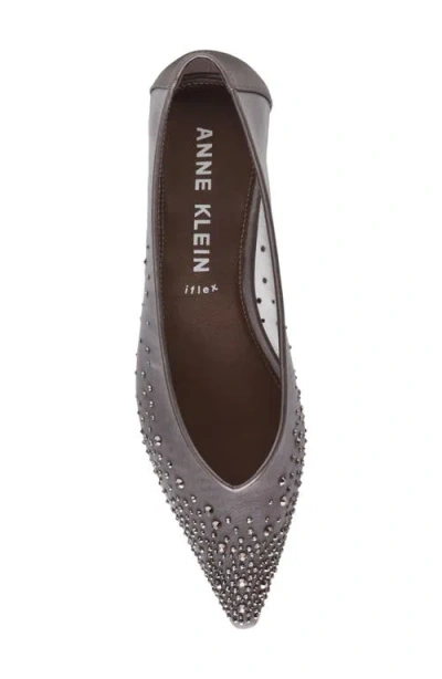 Anne Klein Women's Carisle-c Embellished Pointed Toe Flats In Silver