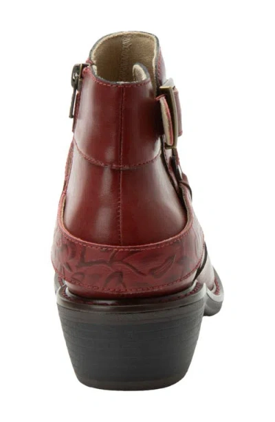 Alegria By Pg Lite Millie Embossed Block Heel Bootie In Red