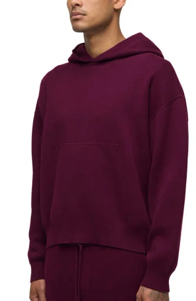 Hudson Cotton Cashmere Double Knit Hoodie In Red