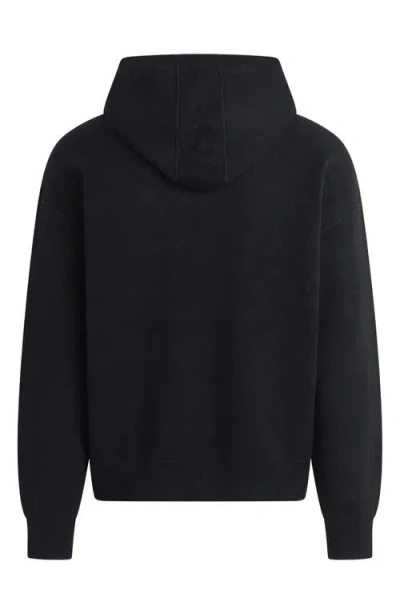 Hudson Cotton Cashmere Double Knit Hoodie In Black