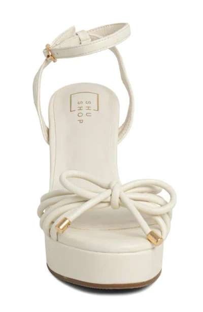 Shushop Edith Ankle Strap Platform Sandal In Gold