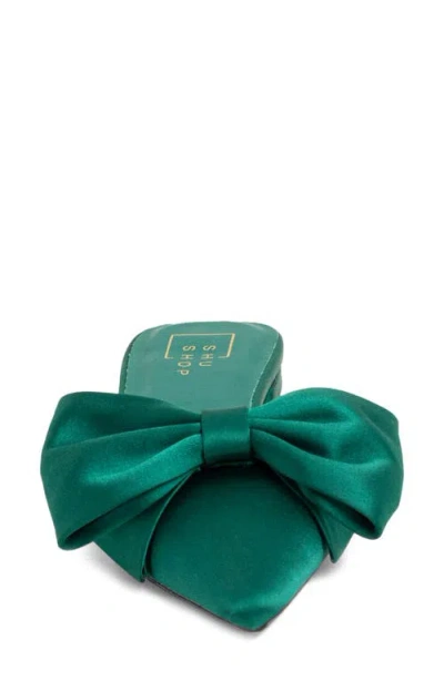 Shushop Dorothy Pointed Toe Flat In Green