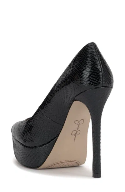 Jessica Simpson Jariah Womens Iridescent Almond Toe Platform Heels In Black