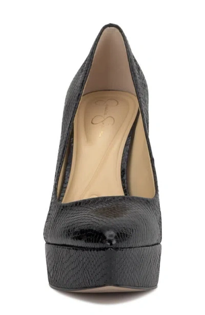 Jessica Simpson Jariah Womens Iridescent Almond Toe Platform Heels In Black
