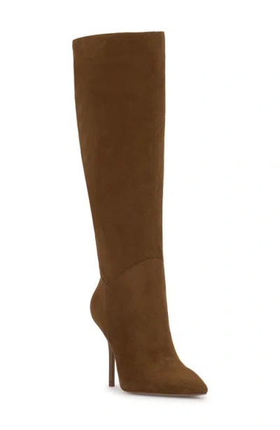 Jessica Simpson Women's Lovienn Stiletto Knee-high Wide-calf Dress Boots In Brown