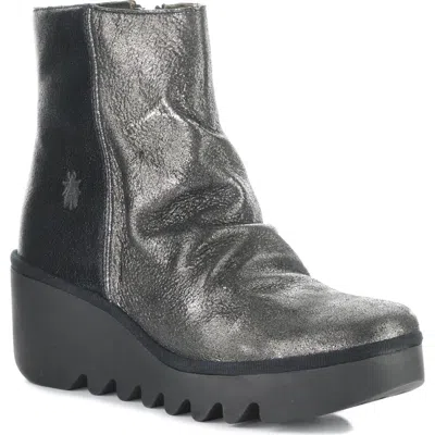 Fly London Baan Platform Wedge Bootie In Black