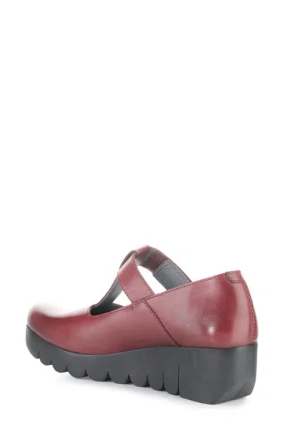 Fly London Veka T-strap Platform Wedge Pump In Red