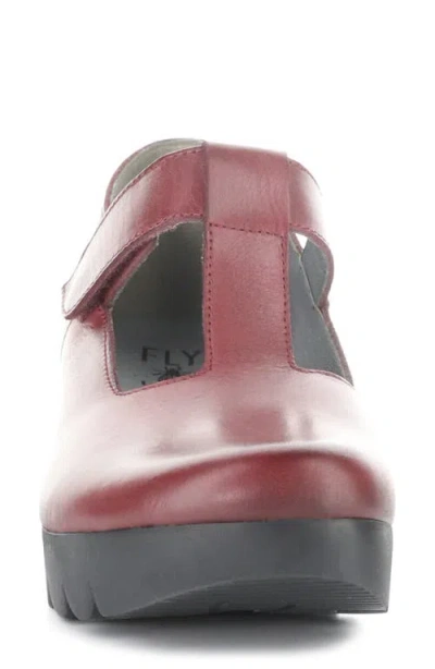Fly London Veka T-strap Platform Wedge Pump In Red