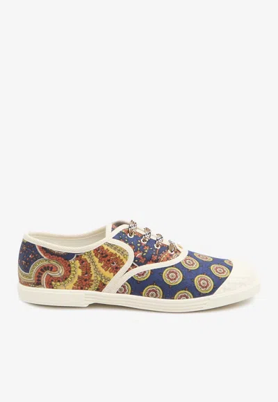Valentino Sneaker Bay By Bay Denim Print In Multi