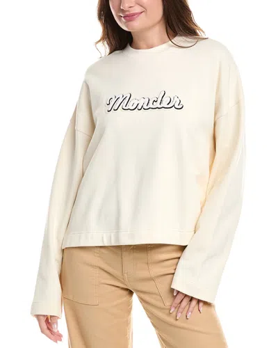 Moncler Logo-embroidered Cotton Sweatshirt In Neutral