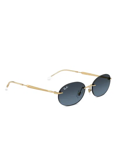 Ray Ban Rb3767 Sunglasses Arista Gold Frame Blue Lenses 54-18