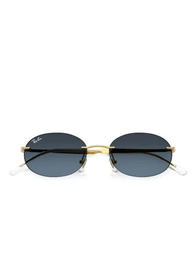 Ray Ban Rb3767 Sunglasses Arista Gold Frame Blue Lenses 54-18