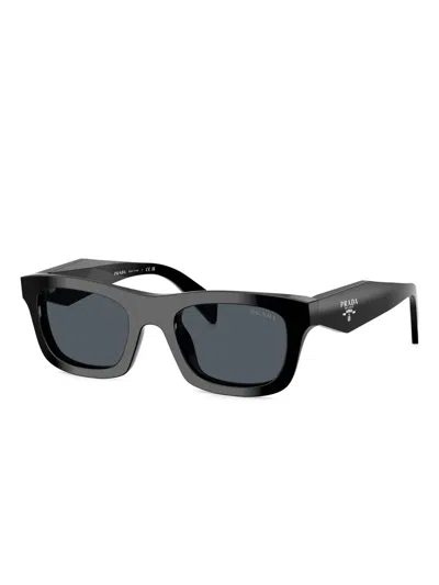 Prada Engraved Square-frame Sunglasses In Black