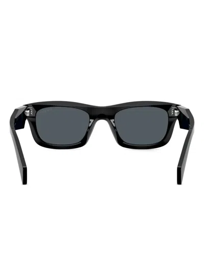 Prada Engraved Square-frame Sunglasses In Black