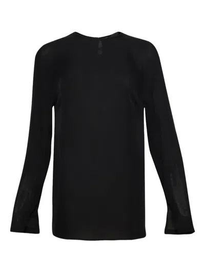Wardrobe.nyc Sheer Split-cuff Blouse In Black