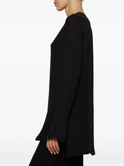 Wardrobe.nyc Sheer Split-cuff Blouse In Black